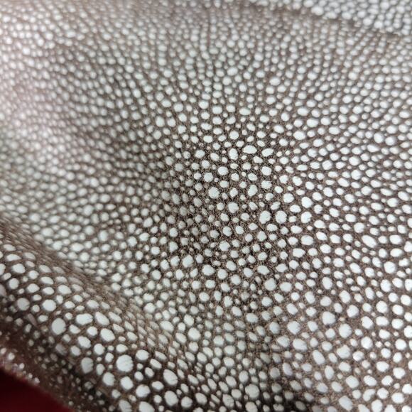 Hobo Slouchy Stingray Shoulder Bag Brown Shagreen Glaze Leather Curved Crossbody - Picture 5 of 16